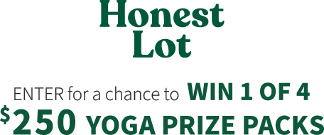 Enter for a chance to WIN 1 of 4 $250 Yoga Prize Packs from Honest Lot Wines.